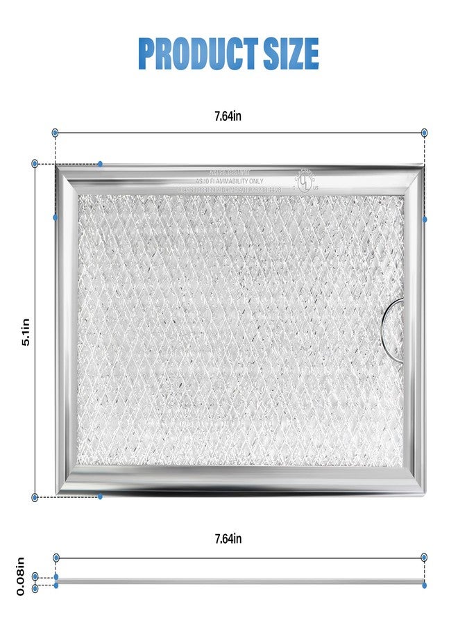 LUBIYACK 4Pcs Microwave Grease Filter Replacement for LG 5230W1A012B, Microwave Filter Replacement 7.64" x 5.1" Grease Filter Replacement - Image 2